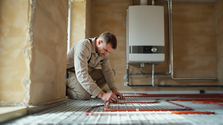 Installation d'un plancher chauffant
